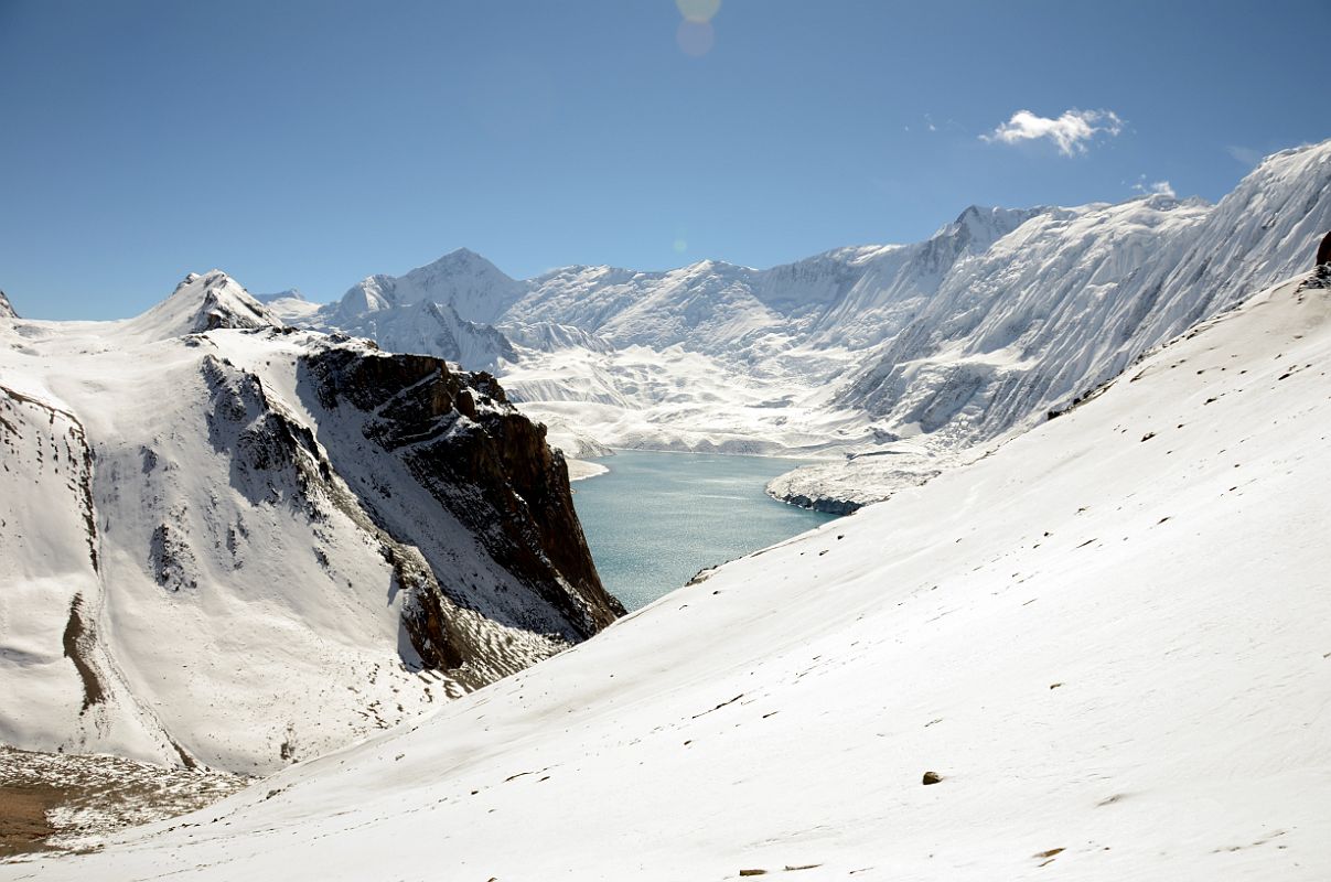 34 Looking Back Annapurna II, Gangapurna, Tarke Kang Glacier Dome, Roc Noir Khangsar Kang And Tilicho Tal Lake From Trail Between Second Pass And Mesokanto La 